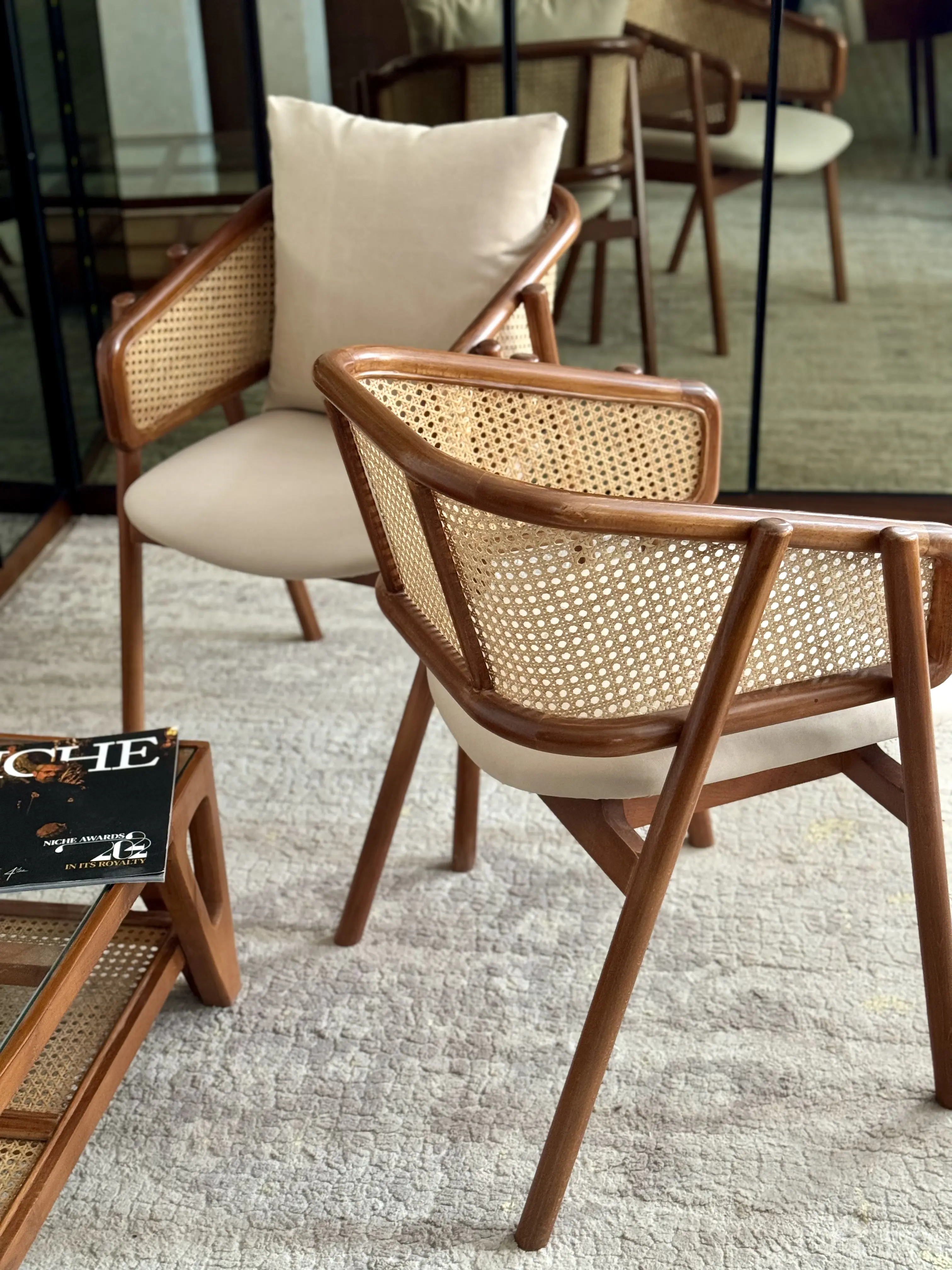 Cane And Beech Chair - Netted Chair Design